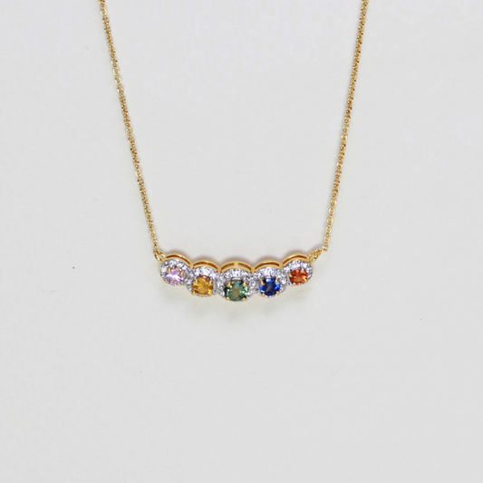 1.03cts Multi-colored Sapphire necklace