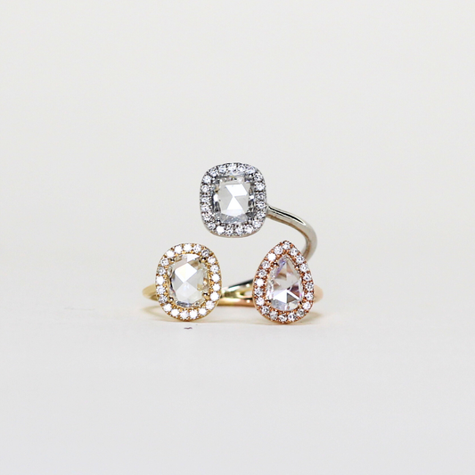 1.30cts Rosecut trio ring