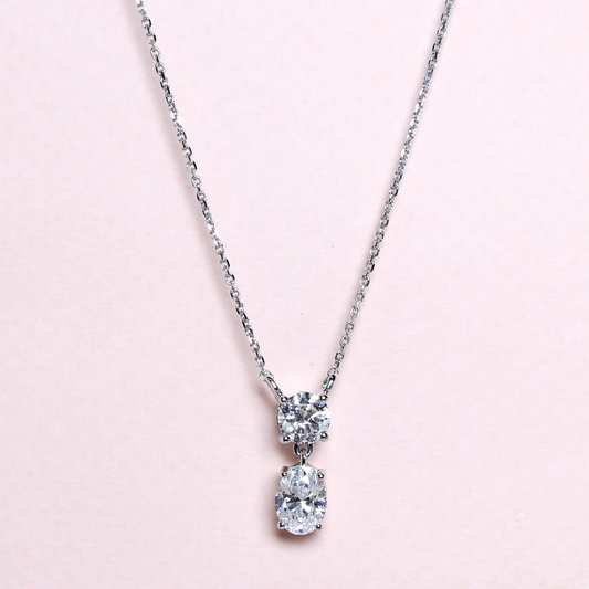 1.74cts Round and Oval cut Lab-grown necklace