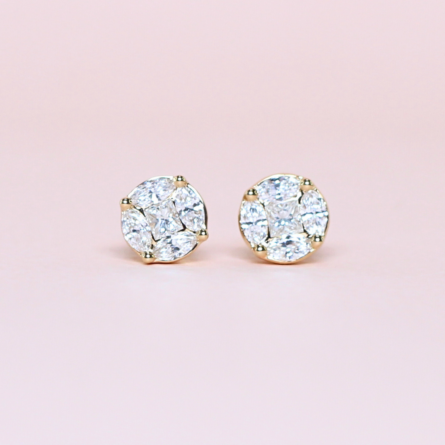 1.20cts Round Illusion Stud earrings