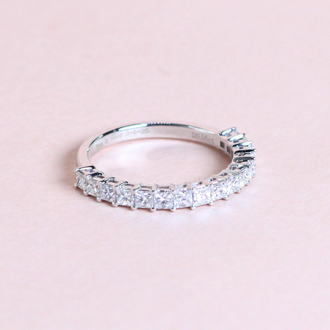 .52cts Princess cut Half Eternity ring