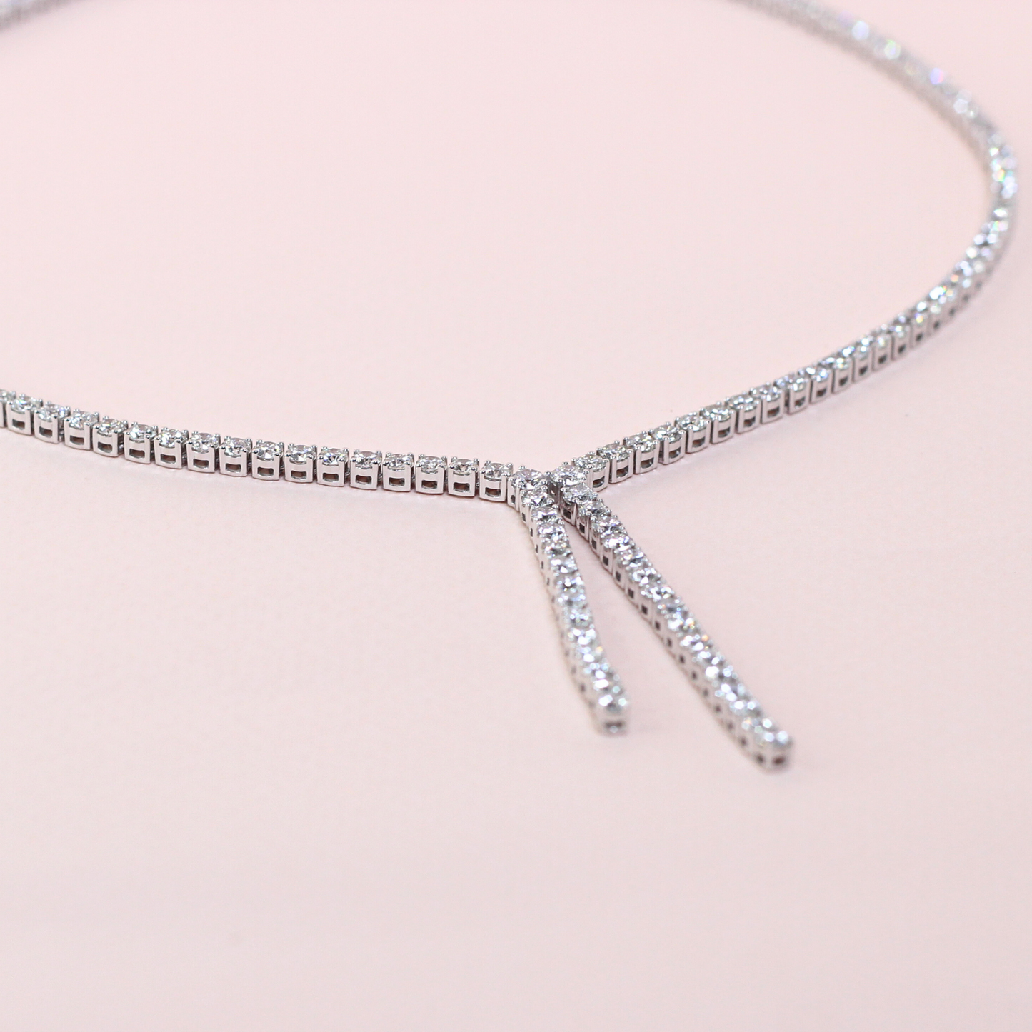 14.35cts Round cut Drop Tennis necklace