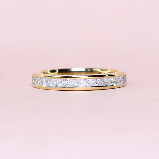 .52cts Princess cut Half Eternity Two-toned ring