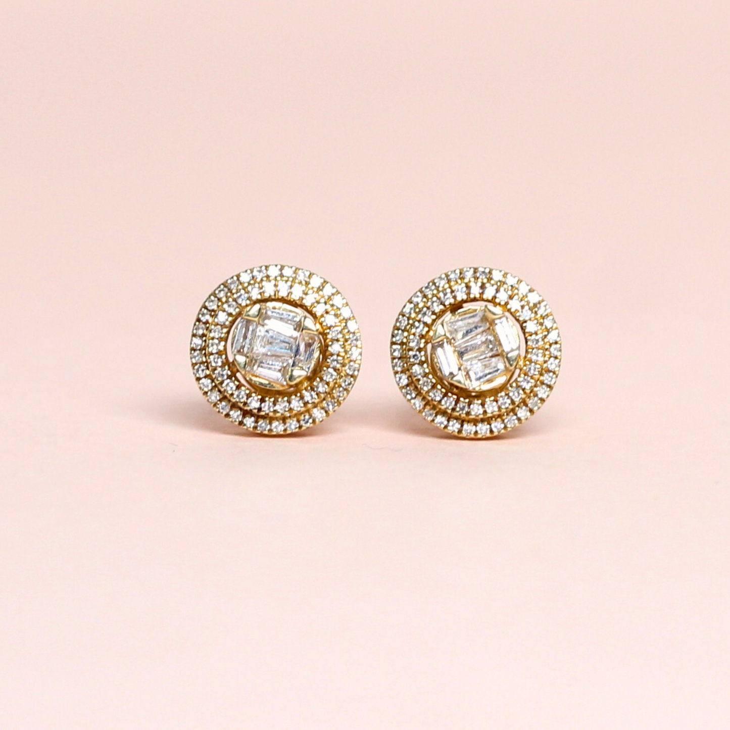 .38cts Round Illusion Stud earrings