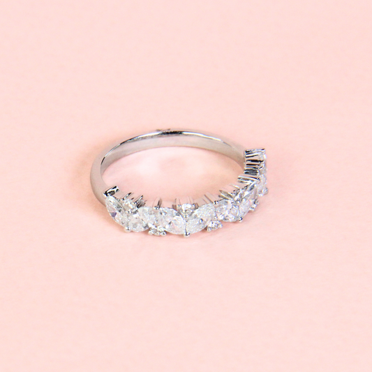 1.09cts Marquise and Round Half Eternity Diamond ring