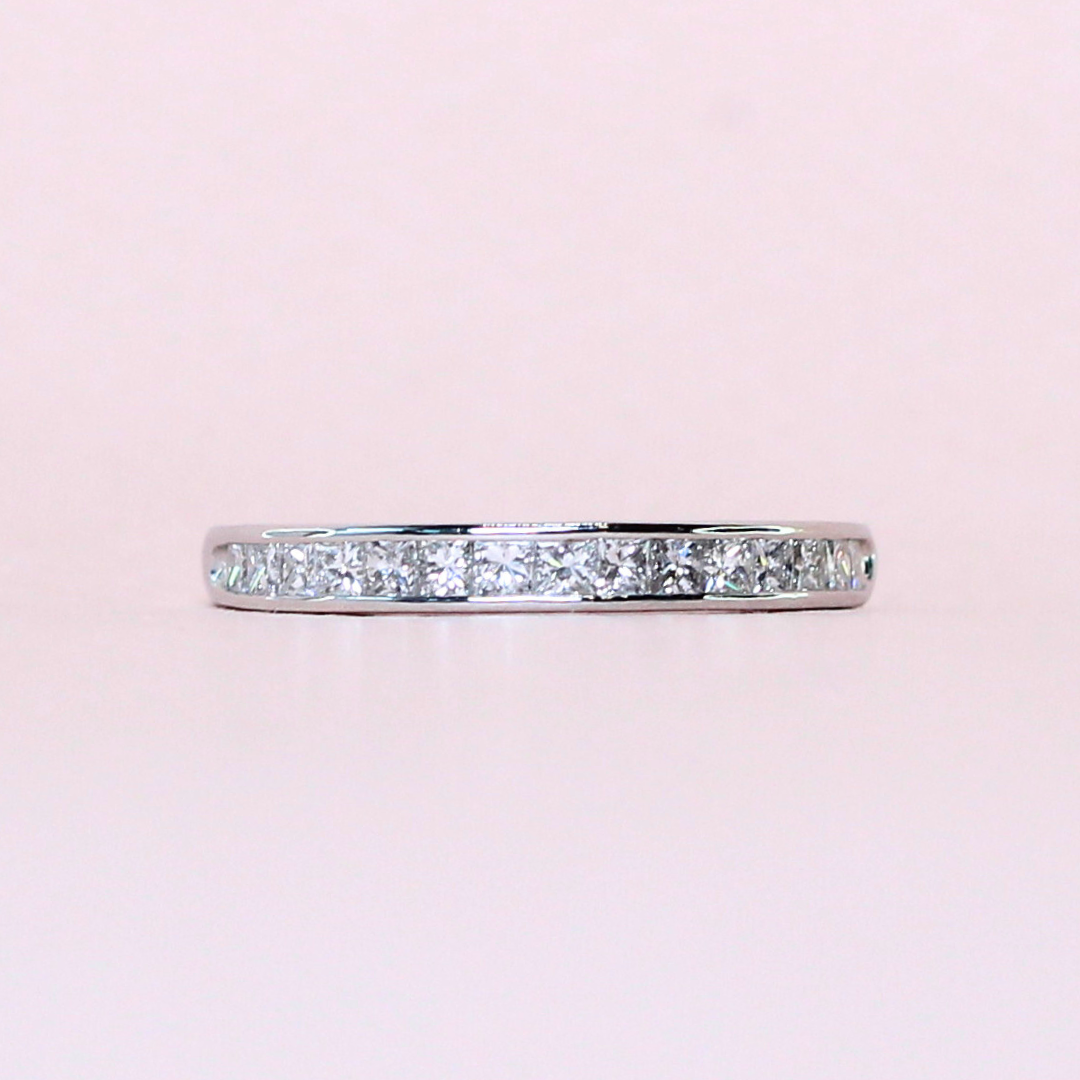 .52cts Princess cut Lab-grown Half Eternity Platinum ring