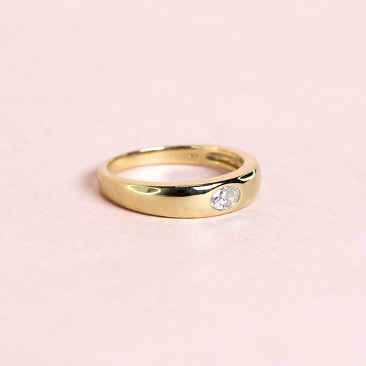 .22ct Oval cut east-west Solo stone ring