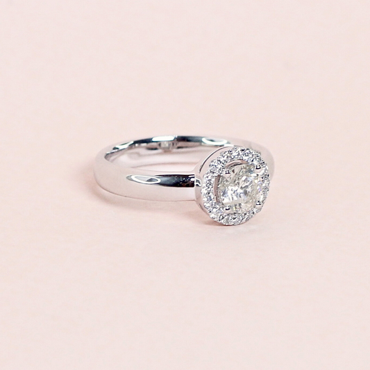 .78cts Round cut ring with Halo