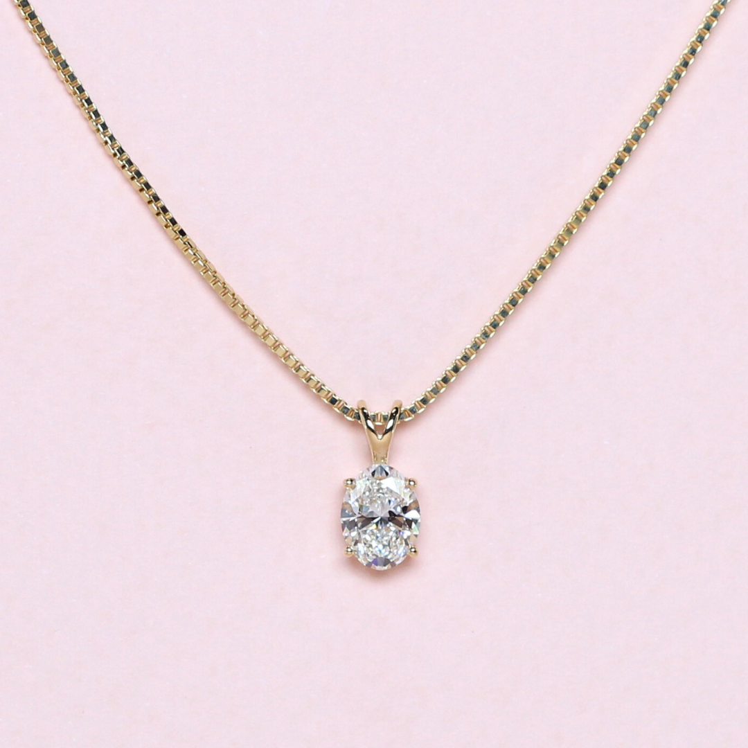 1ct Oval cut Solitaire necklace