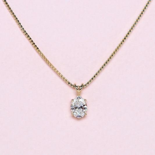 1ct Oval cut Solitaire necklace