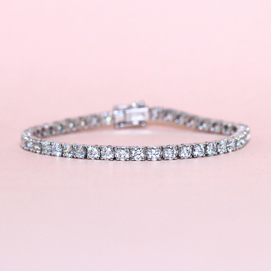5.17cts Round cut Platinum Tennis bracelet