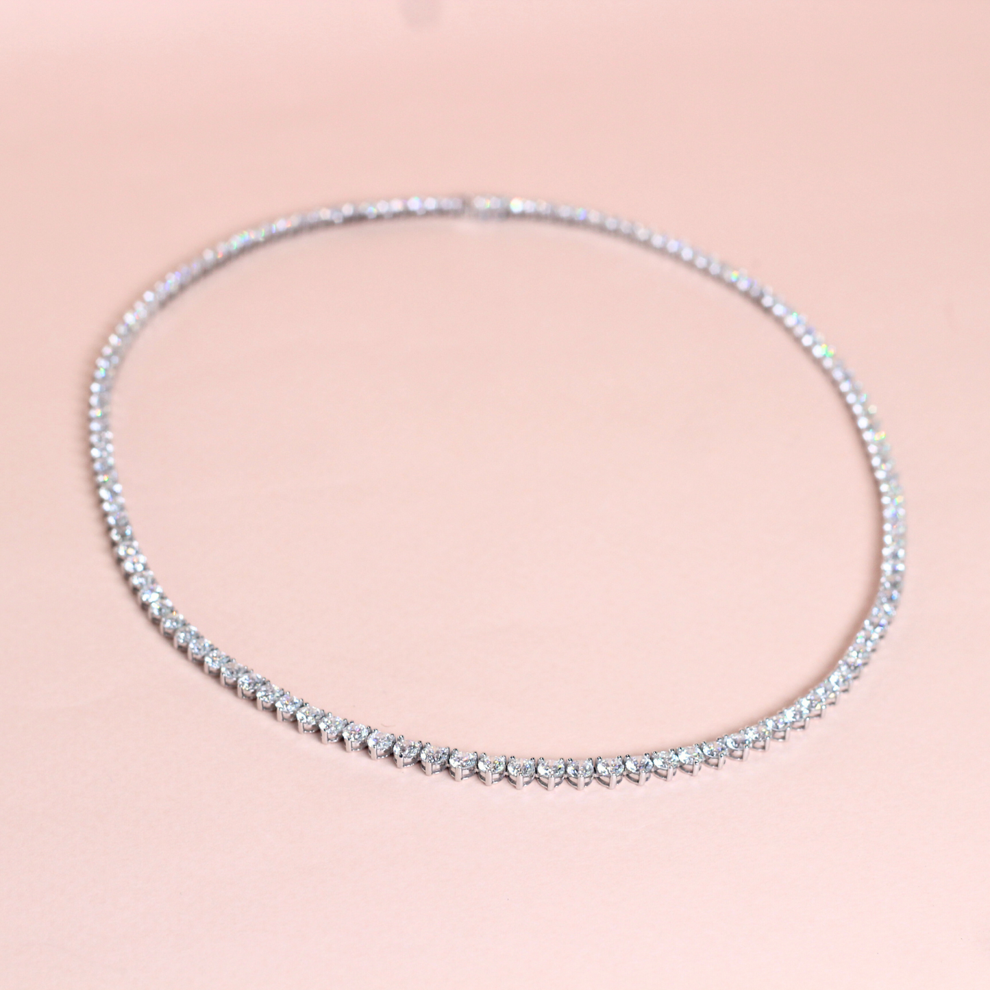 11cts Round cut Graduating Tennis necklace