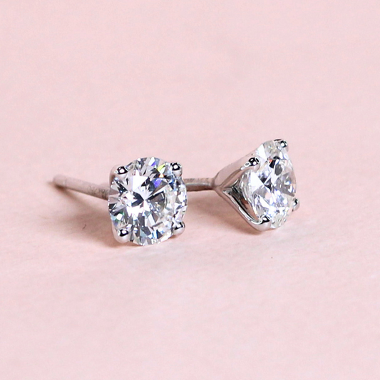 2.07cts Round cut Lab-grown stud earrings