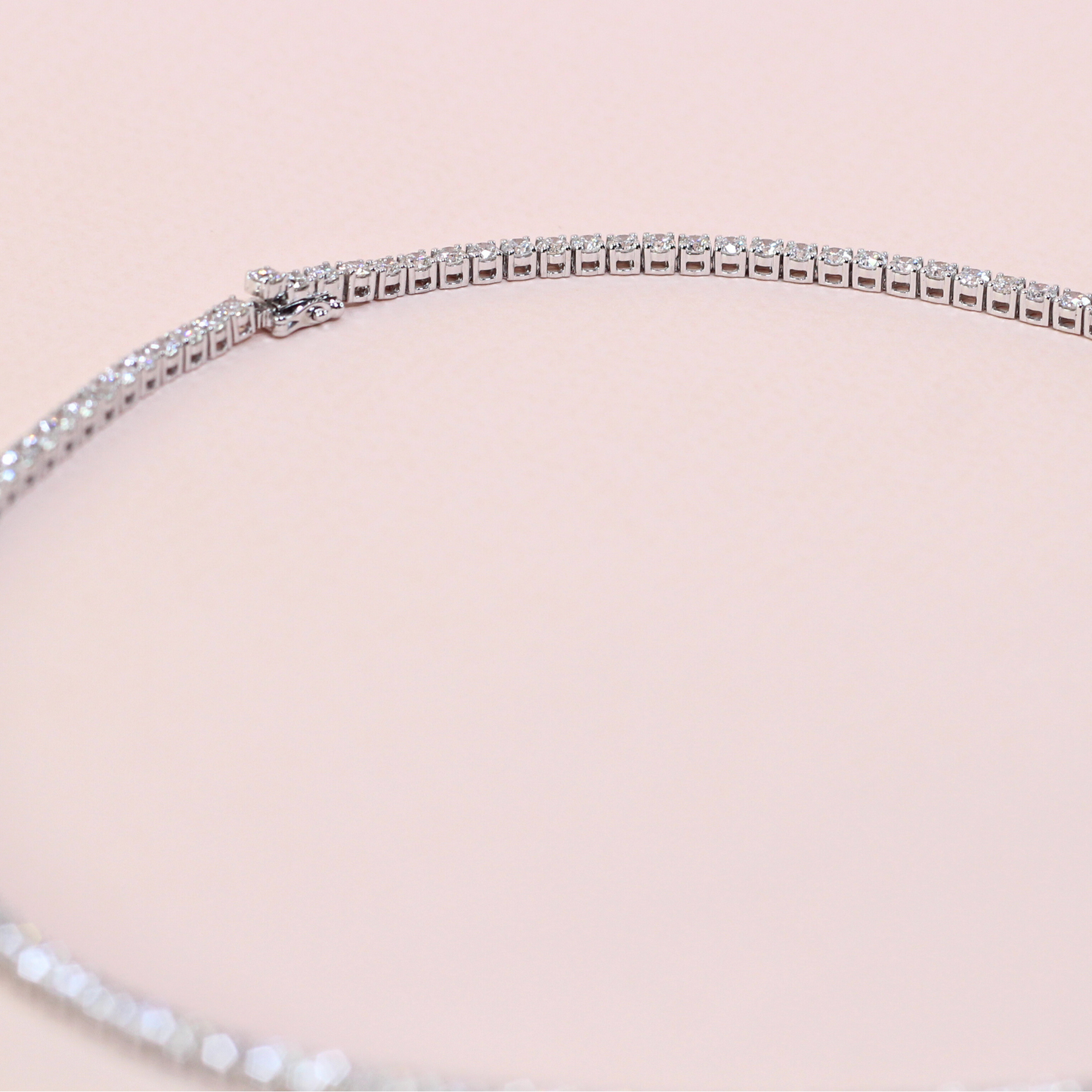 14.35cts Round cut Drop Tennis necklace