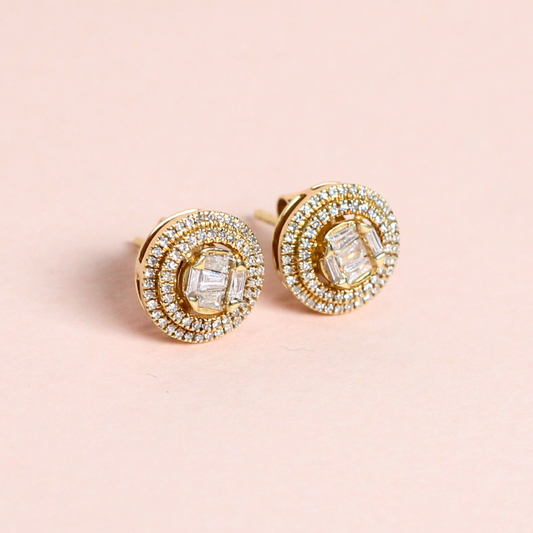 .38cts Round Illusion Stud earrings