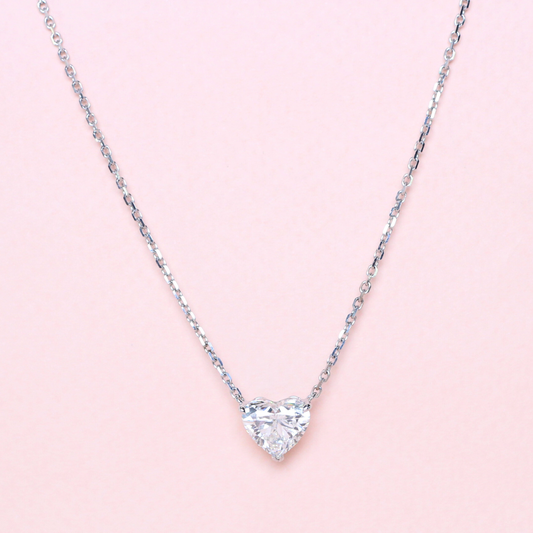 3.03ct heart brilliant cut necklace