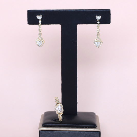 .76cts Heart illusion Dangling set