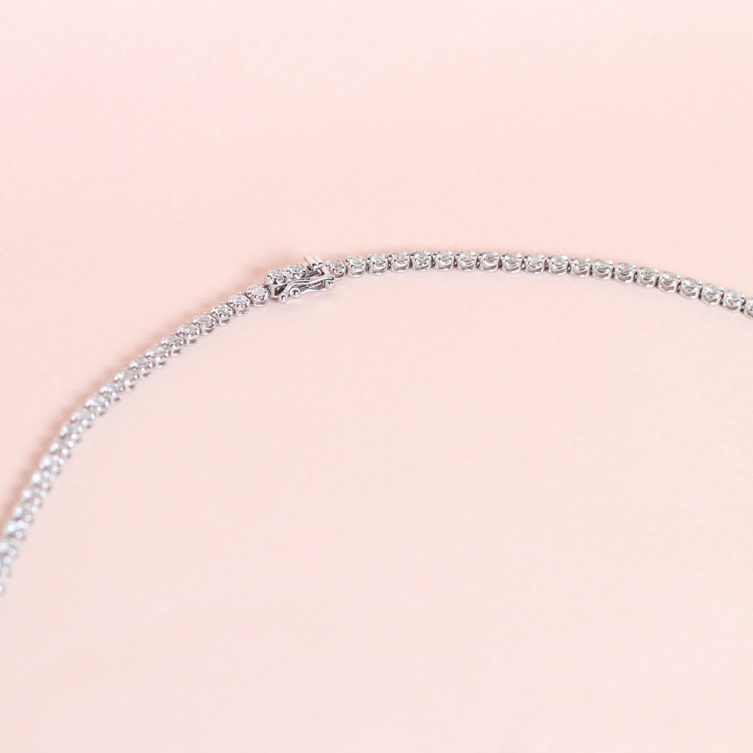 5cts Round cut Graduating Tennis necklace