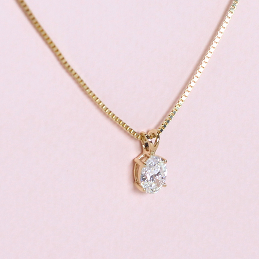 1ct Oval cut Solitaire necklace