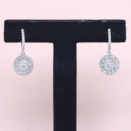 1.49cts Round Illusion Drop earrings
