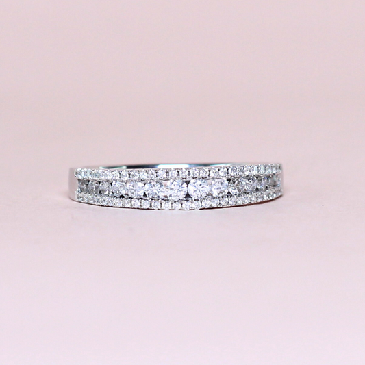 .50cts Round cut Half Eternity ring