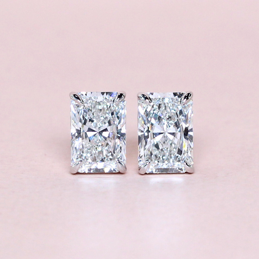 6.10cts Radiant cut Lab-grown Stud earrings