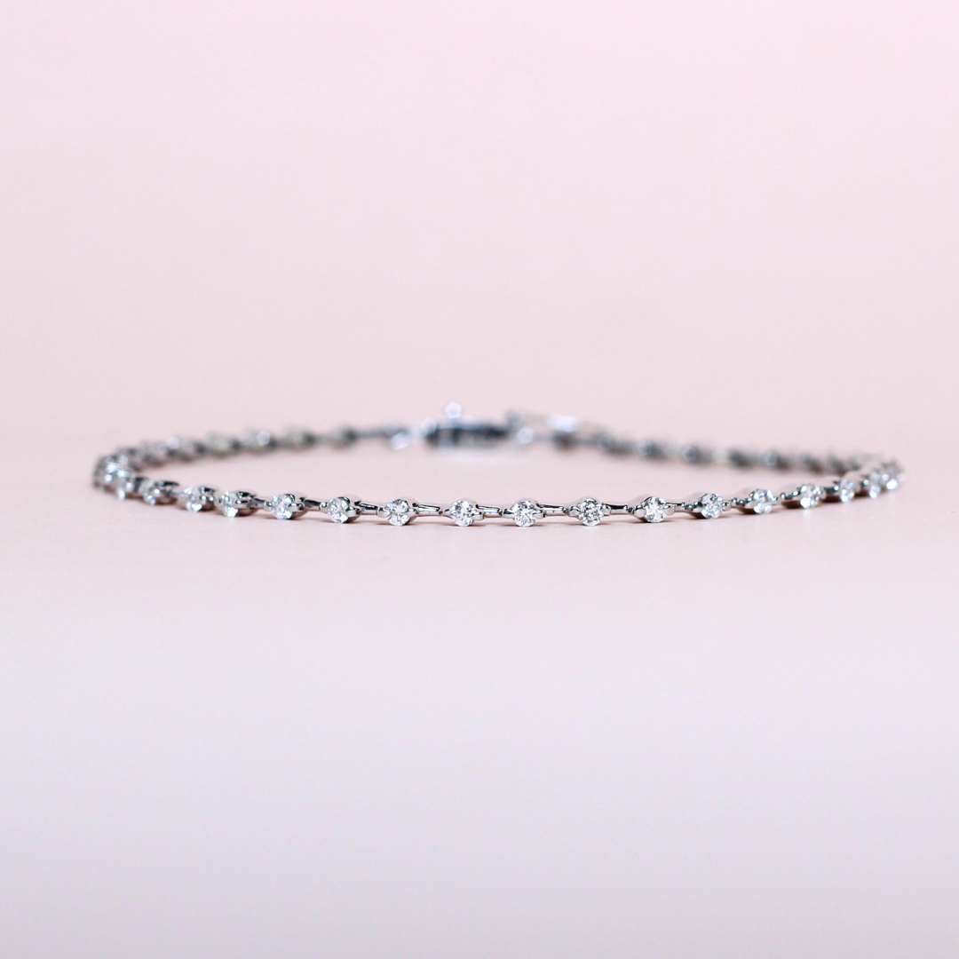 1.02cts Round cut Tennis bracelet
