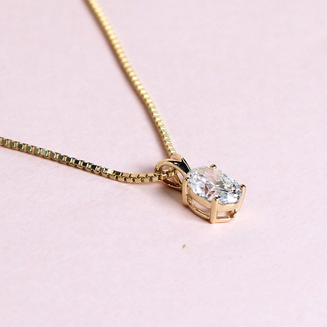 1ct Oval cut Solitaire necklace