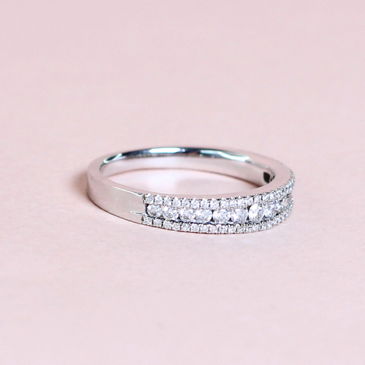 .50cts Round cut Half Eternity ring