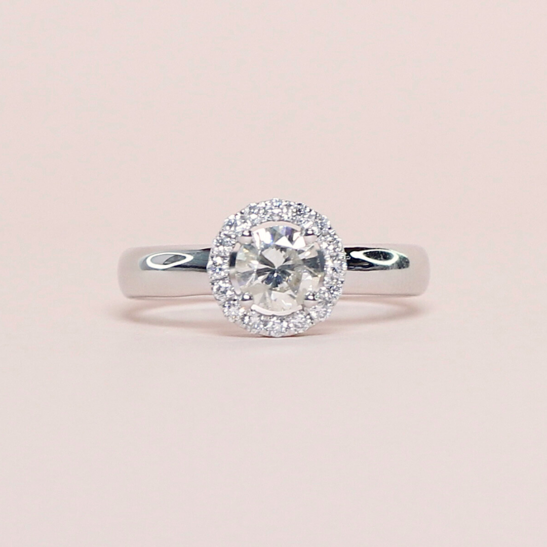 .78cts Round cut ring with Halo