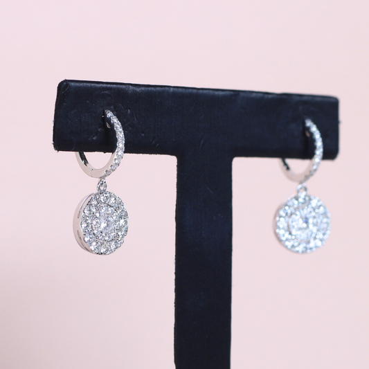 1.49cts Round Illusion Drop earrings
