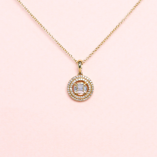 .18cts Round Illusion necklace