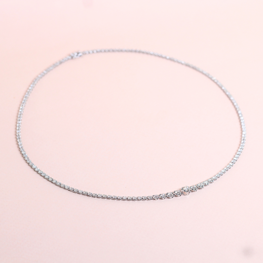 5cts Round cut Graduating Tennis necklace