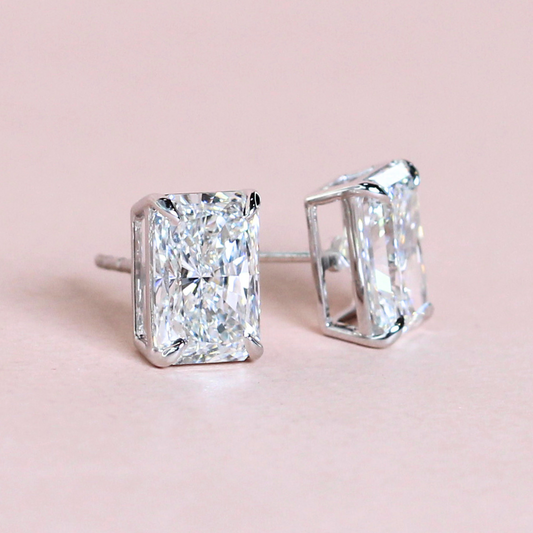 6.10cts Radiant cut Lab-grown Stud earrings