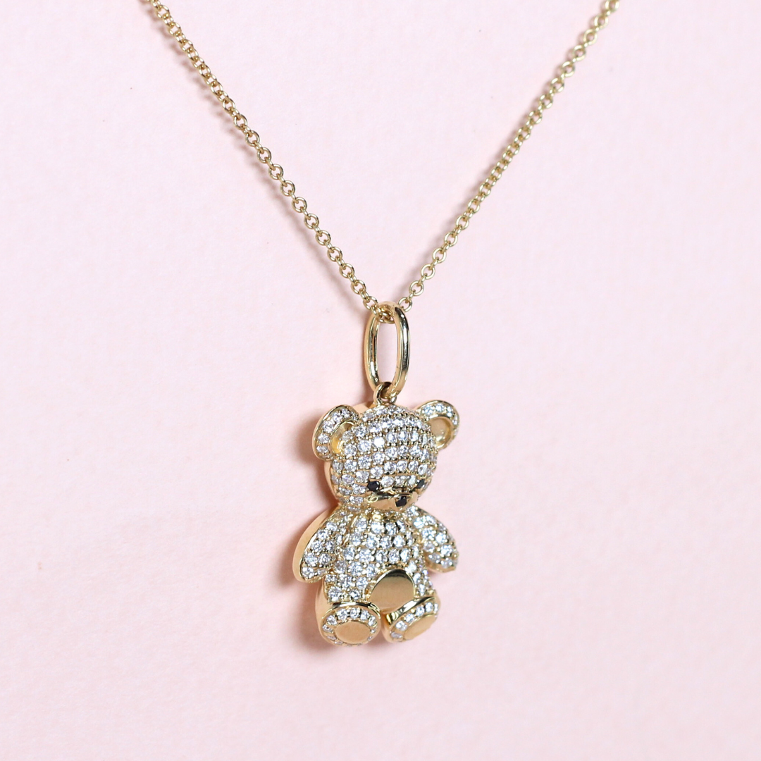 .82cts Round cut Lab-grown Bear necklace