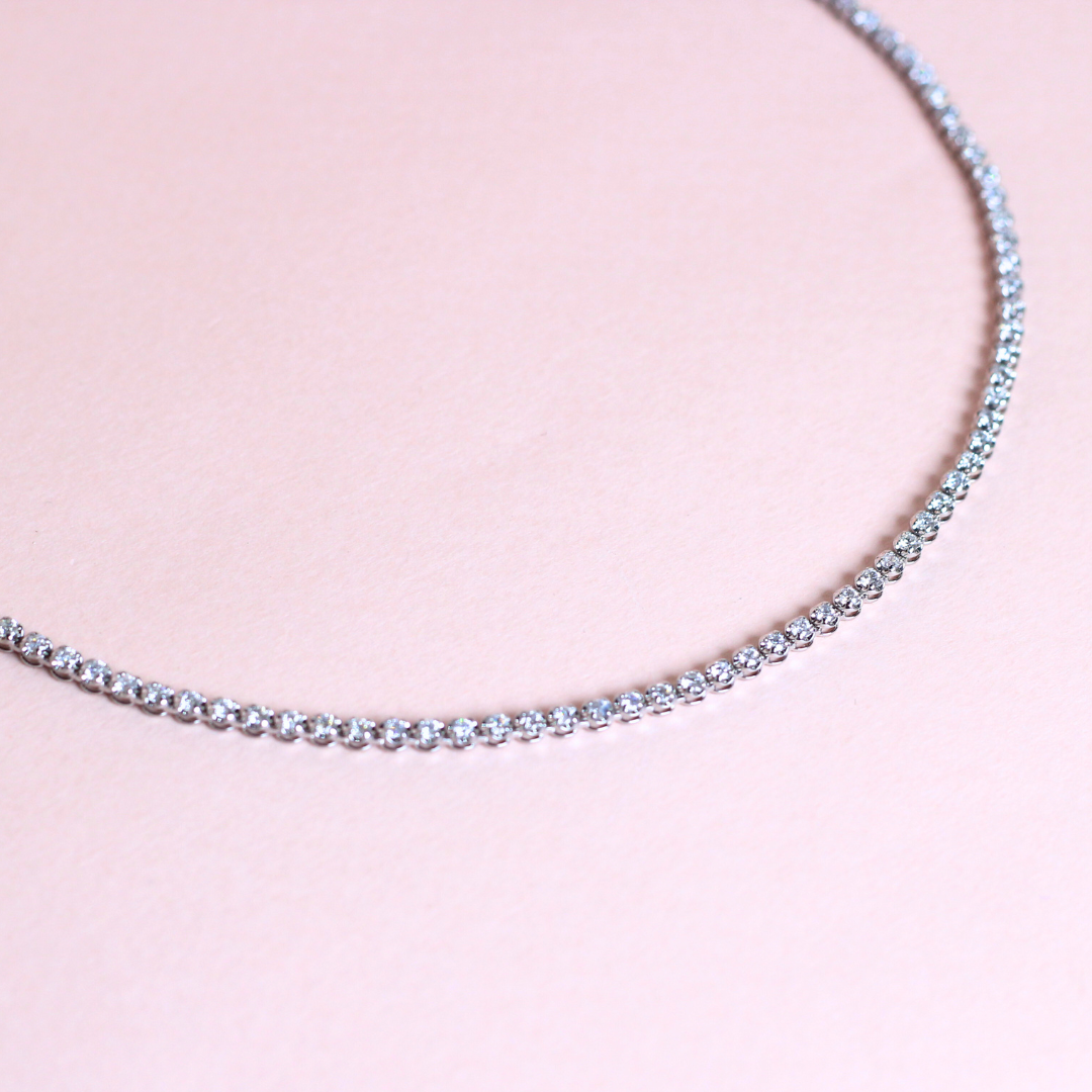 3cts Round cut Tennis necklace