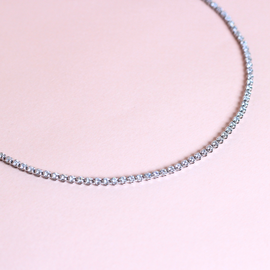 3cts Round cut Tennis necklace