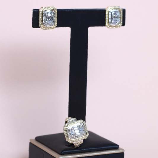 1.90cts Rectangular Cushion Illusion set