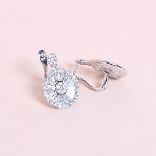 2.16cts Round Illusion Drop earrings