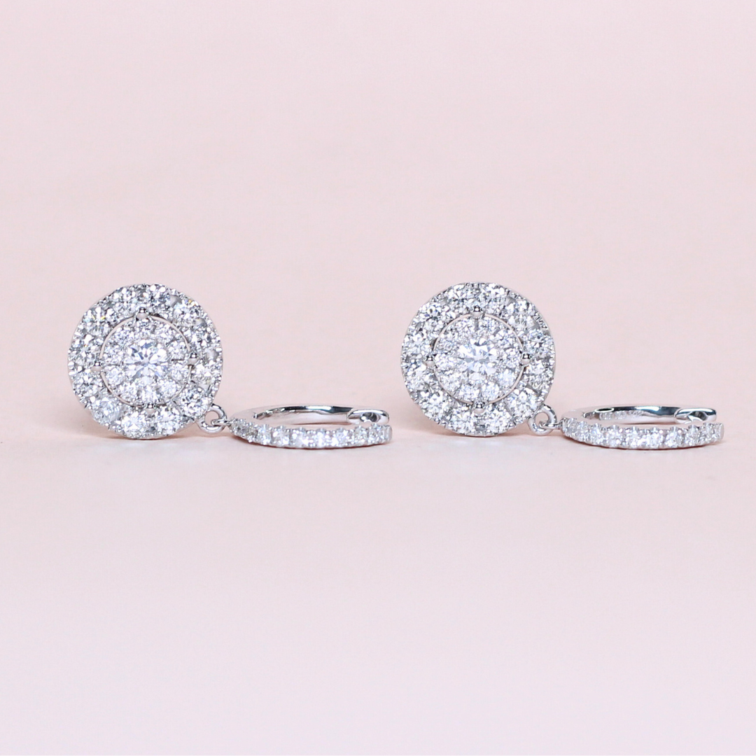 1.49cts Round Illusion Drop earrings