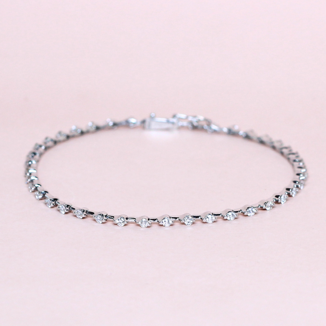 1.02cts Round cut Tennis bracelet