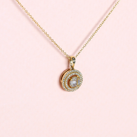 .18cts Round Illusion necklace