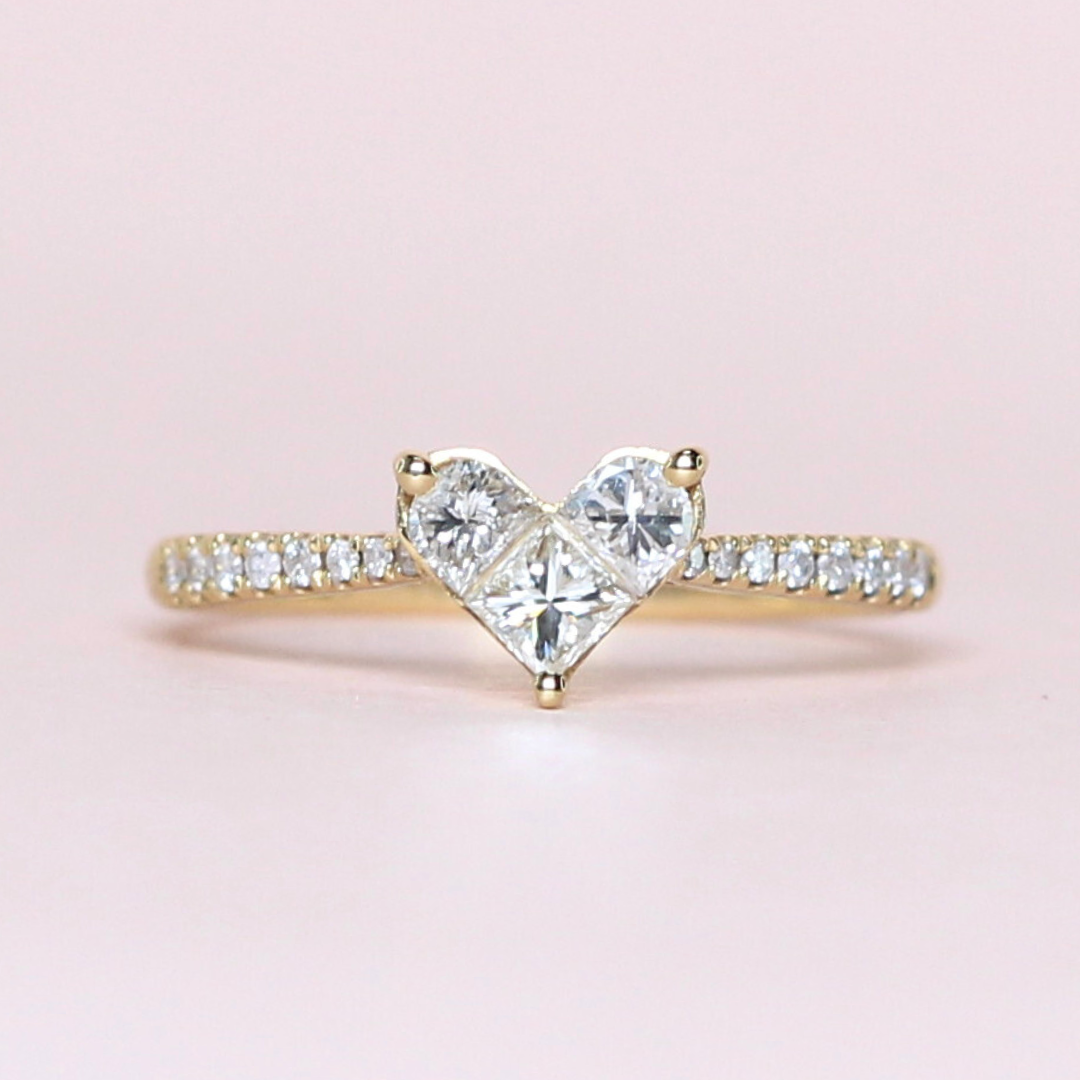 .65cts Heart illusion Pavé ring