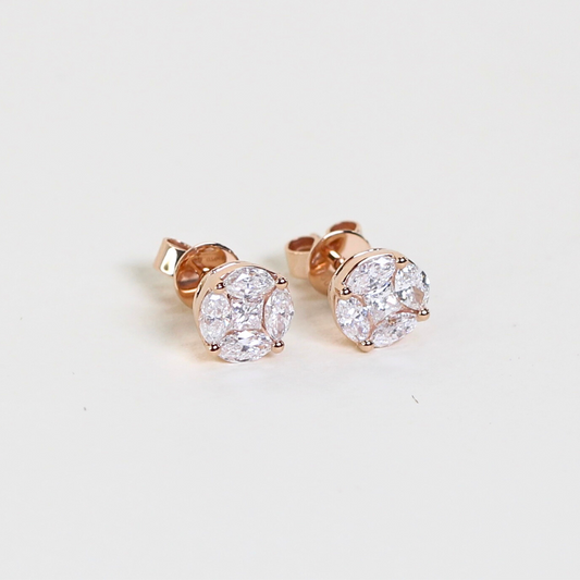 .63cts Round Illusion Stud earrings