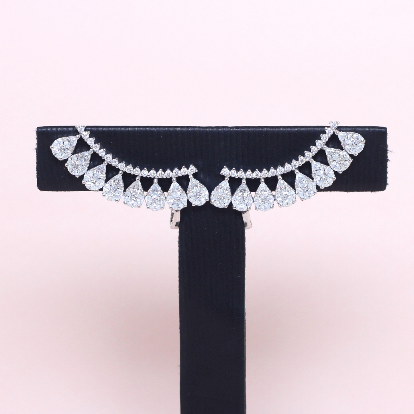 1.30cts Pear Illusion Crawler earrings