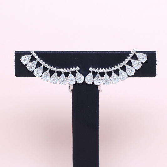 1.30cts Pear Illusion Crawler earrings