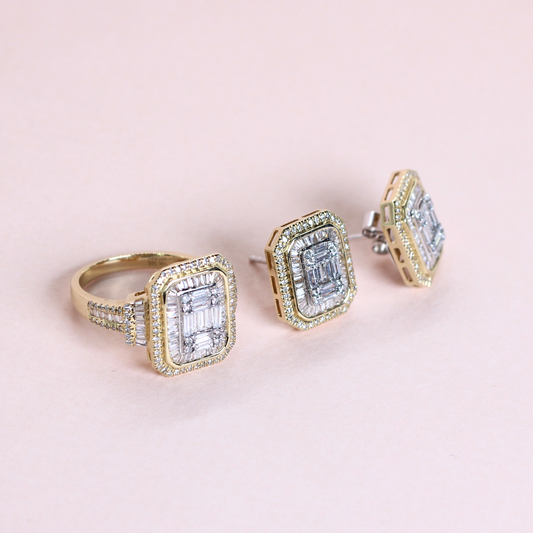 1.90cts Rectangular Cushion Illusion set
