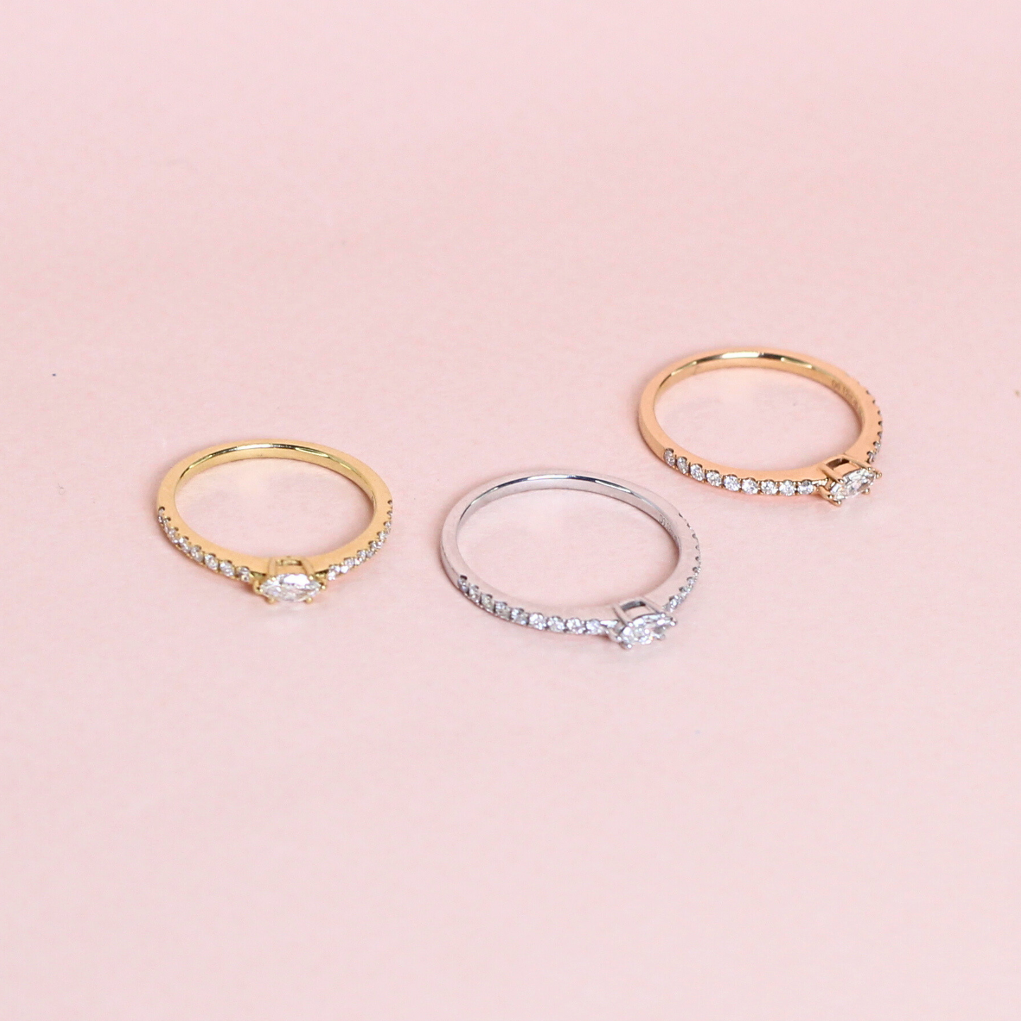 .30cts Marquise and Round cut Half eternity ring