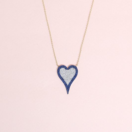 Elongated Heart Diamond Necklace