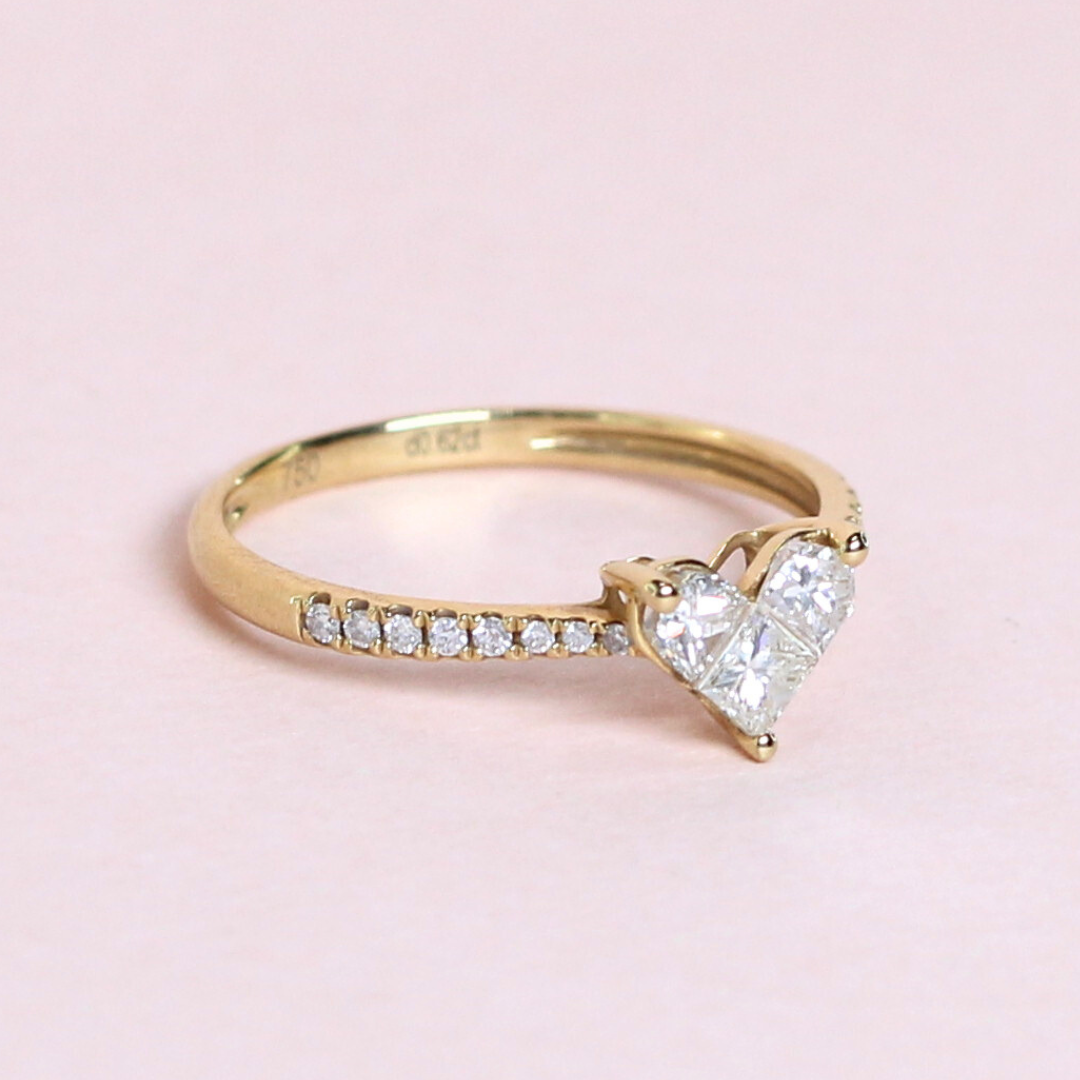 .65cts Heart illusion Pavé ring